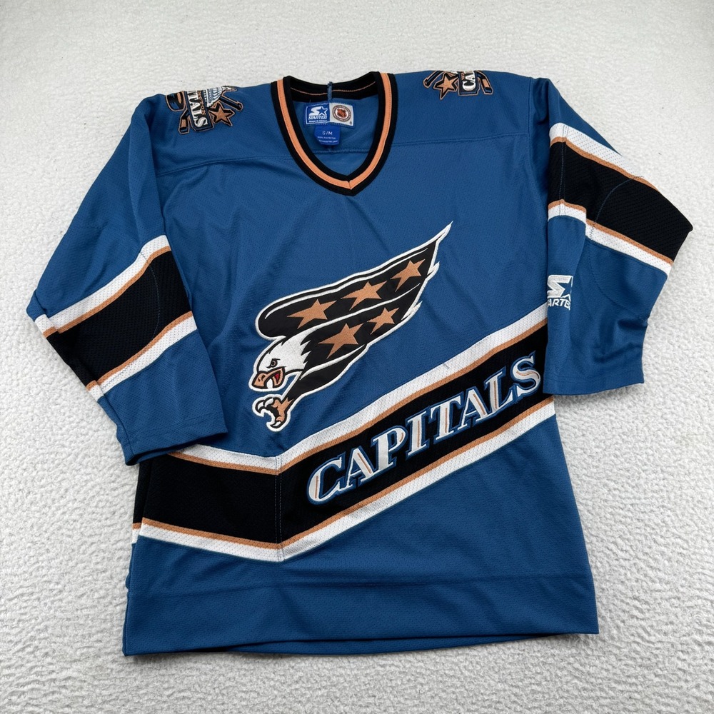 VTG Starter Washington Capitals Jersey Youth S/M Blue Stitched Screaming Eagle